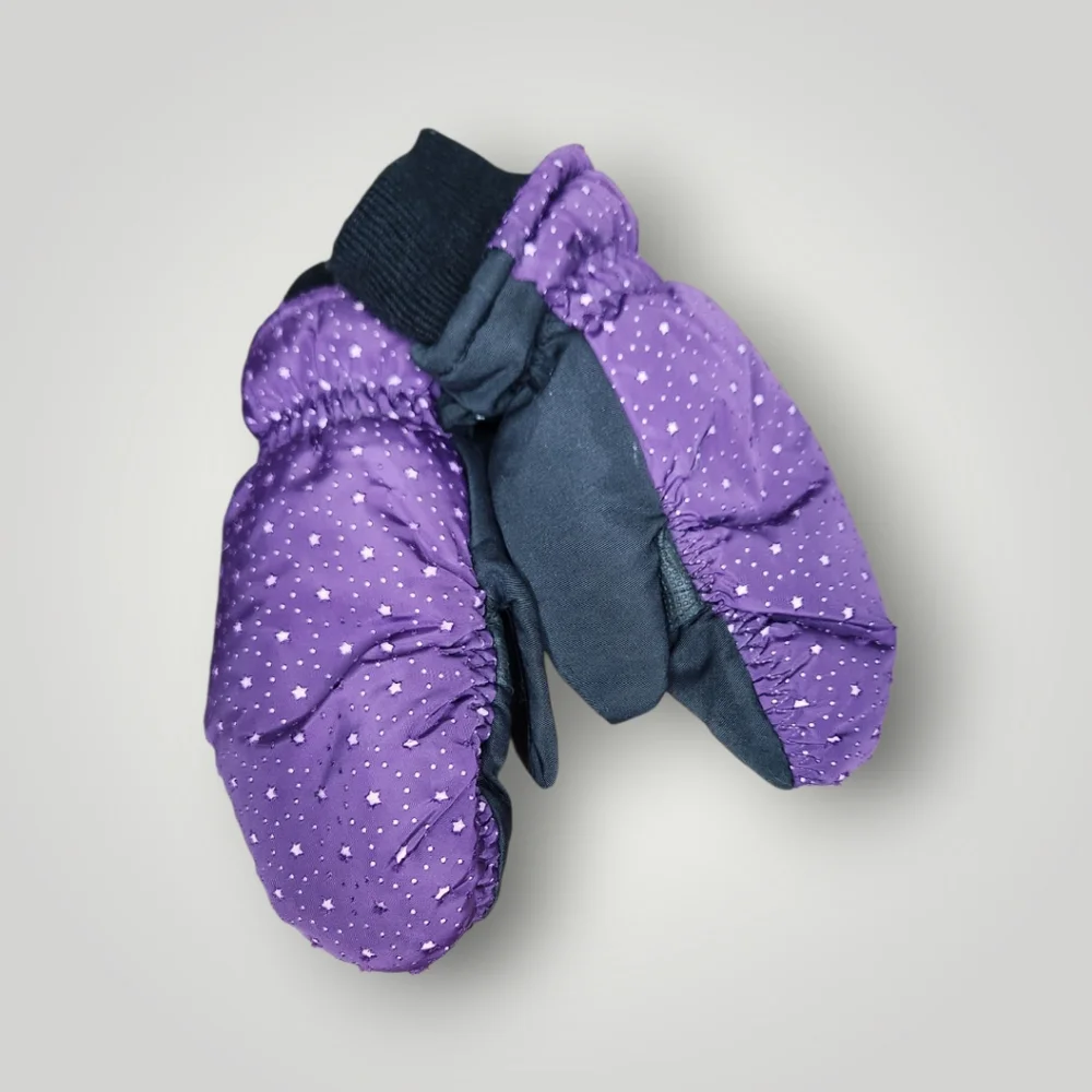 Coldfront Techwear Waterproof Purple Stars Youth Mittens Children's size 4 - 6x
